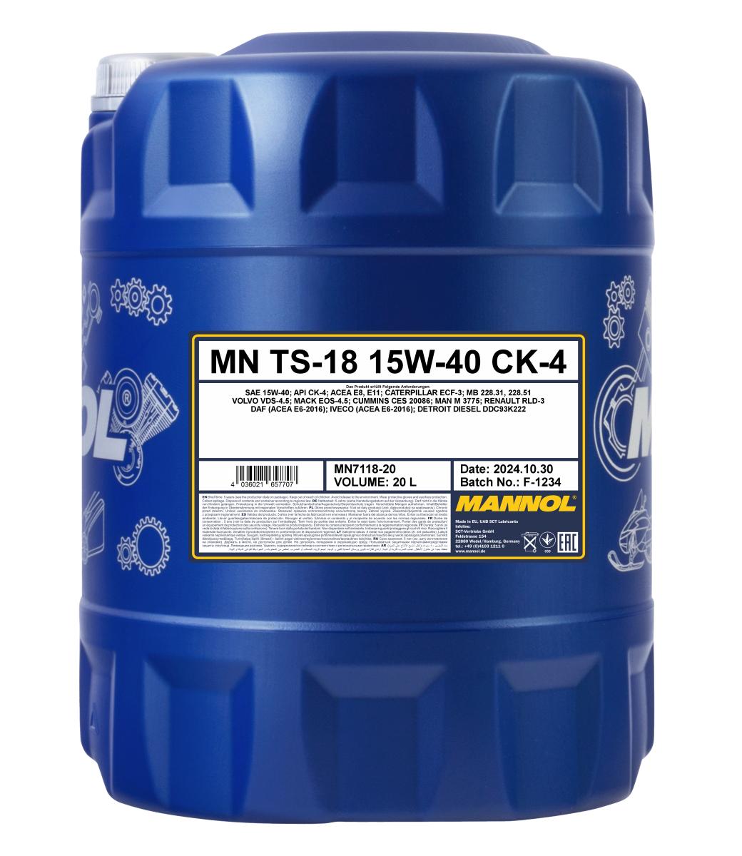 Mannol TS-18 15W40 CK-4 - 20L (7118-20)