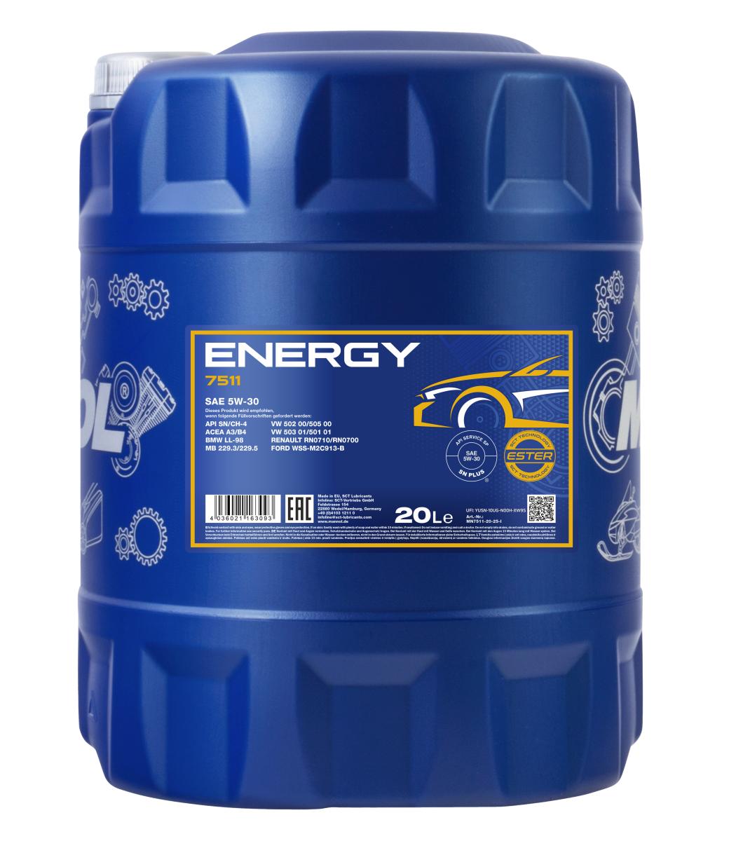 Mannol Energy 5W30 Engine Oil - 20L (7511-20)