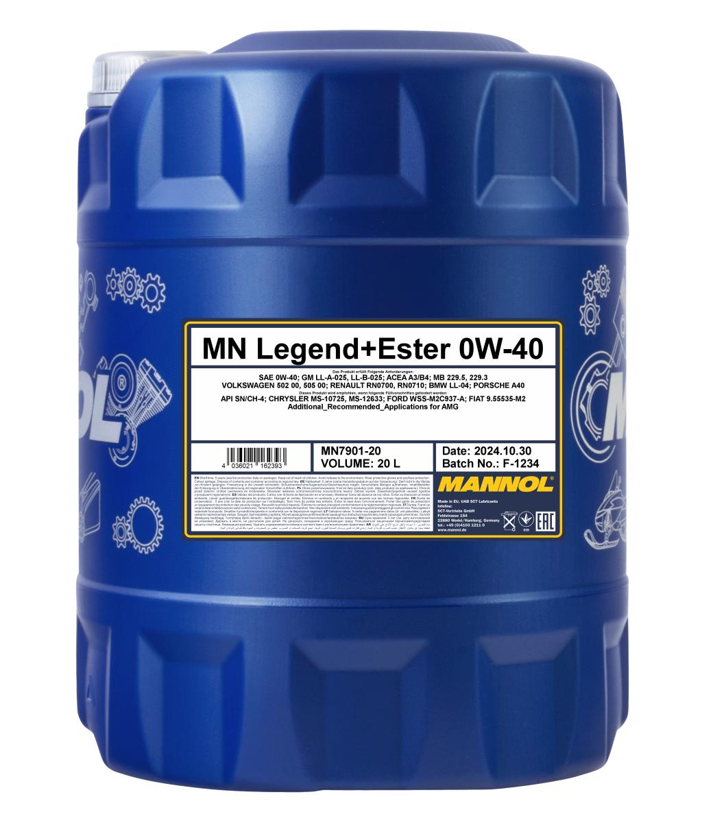 Mannol Legend Ester 0W40 Engine Oil - 20L (7901-20)
