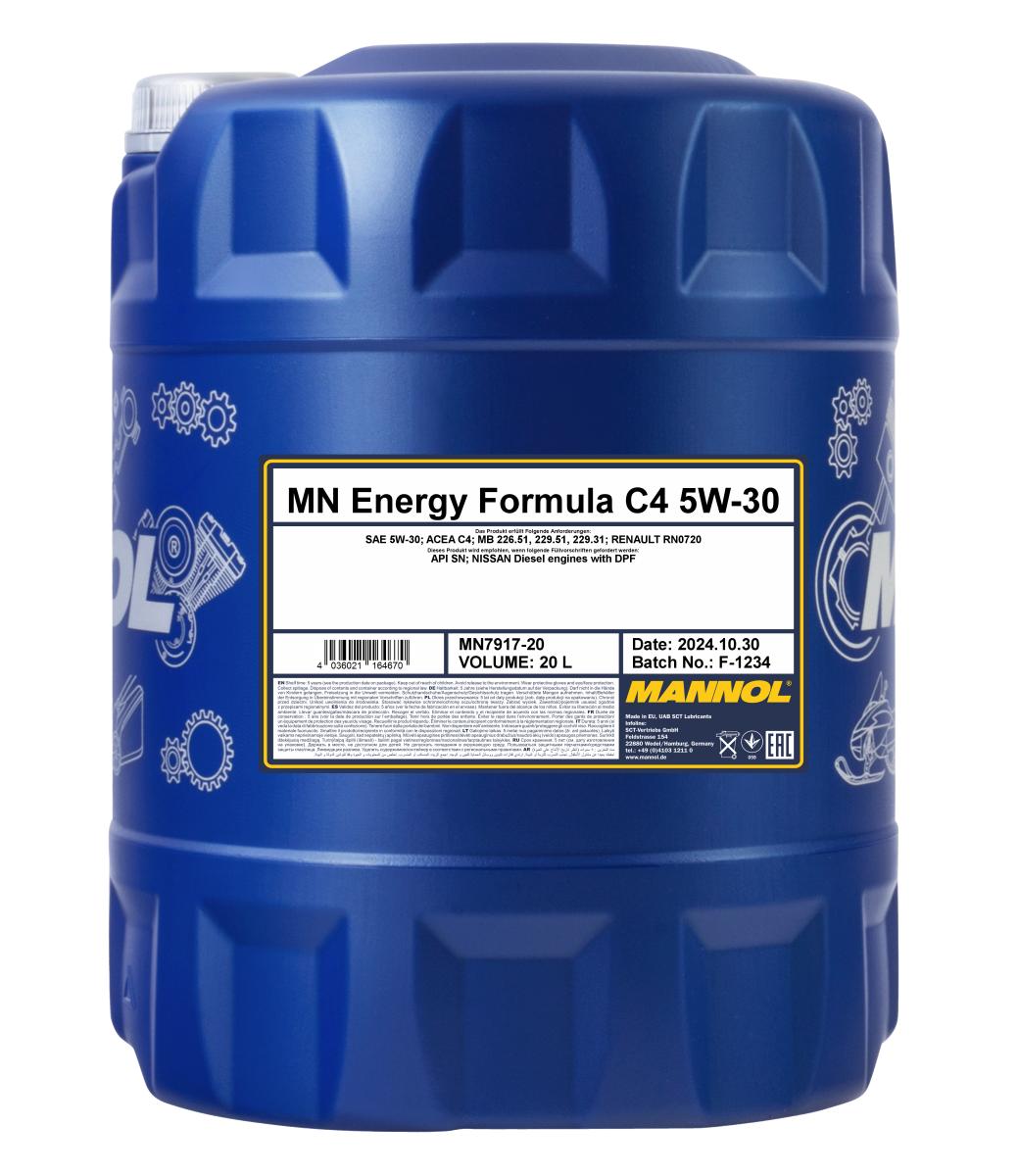 Mannol Energy Formula C4 5W30 Engine Oil - 20L (7917-20)