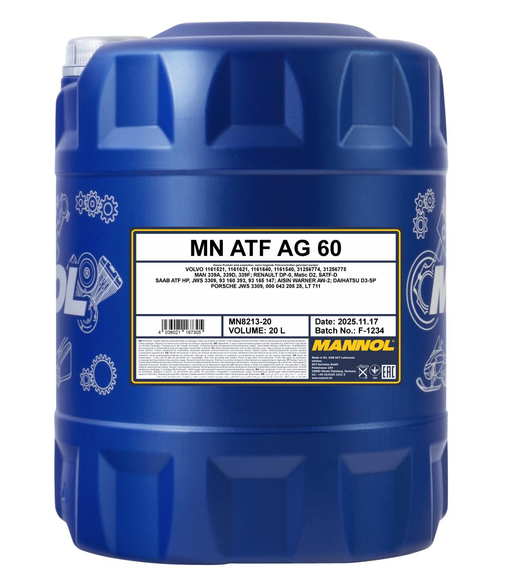 Mannol ATF AG60 Automatic Transmission Fluid - 20L (8213-20)