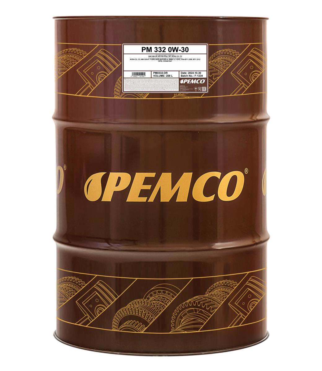Pemco PM332 0W30 Engine Oil - 208L Drum (0332-DR)