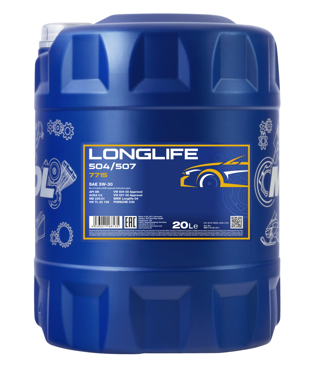 Mannol Longlife 504/507 5W30 Engine Oil - 20L (7715-20)