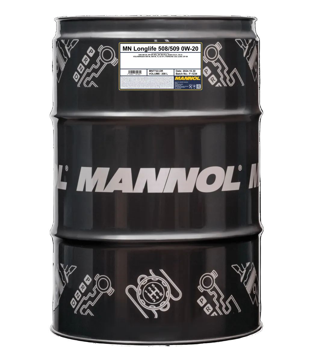 Mannol Longlife 508/509 0W20 Engine Oil - 208L Drum (7722-DR)