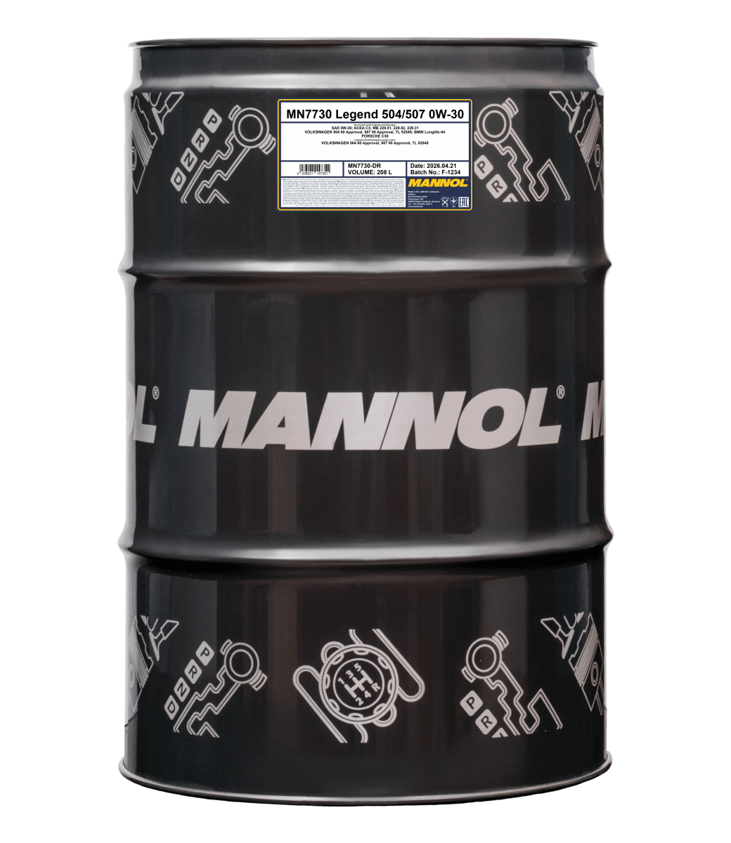 Mannol Legend 504/507 0W30 Engine Oil - 208L Drum (7730-DR)