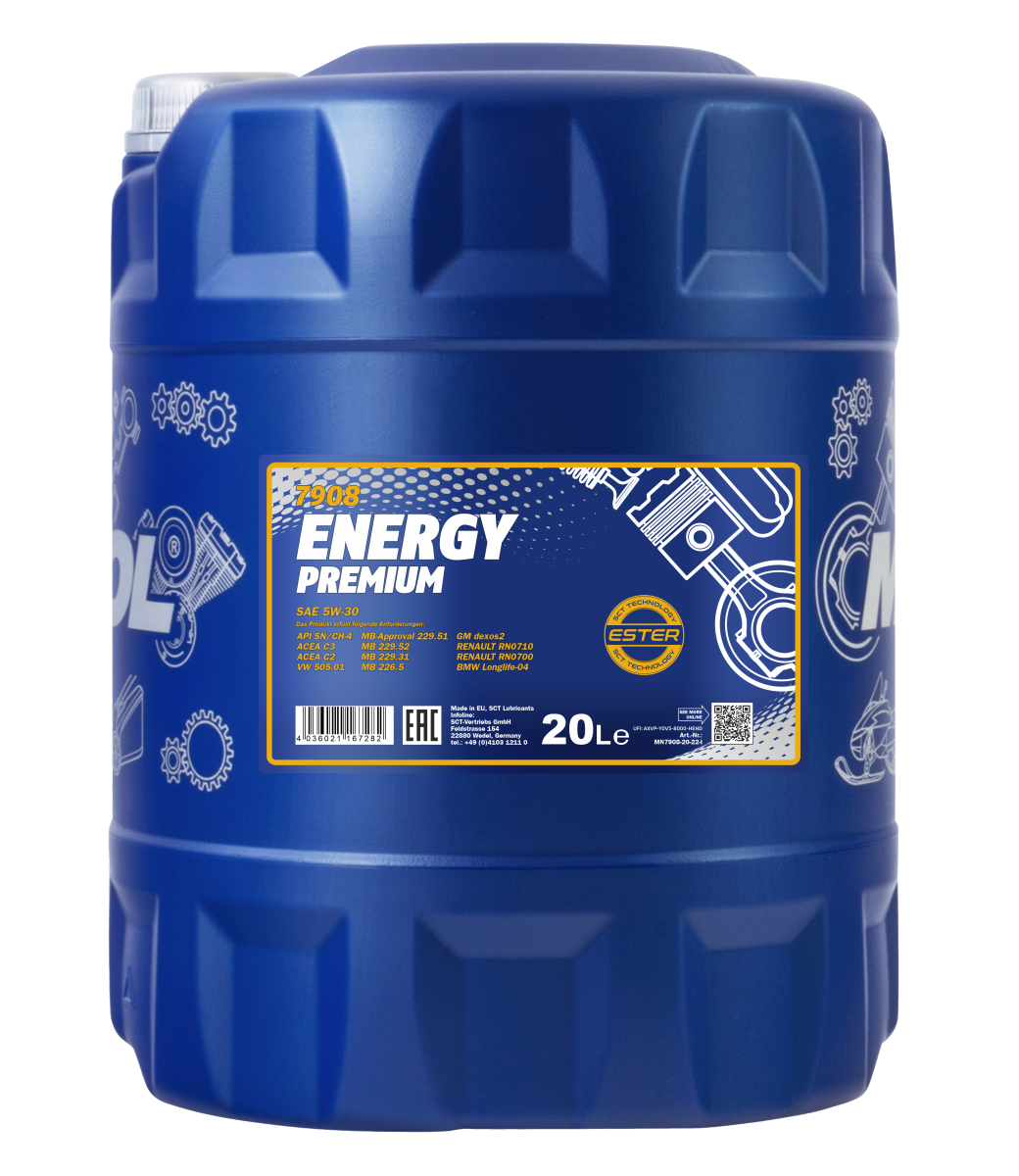 Mannol Energy Premium 5W30 Engine Oil - 20L (7908-20)