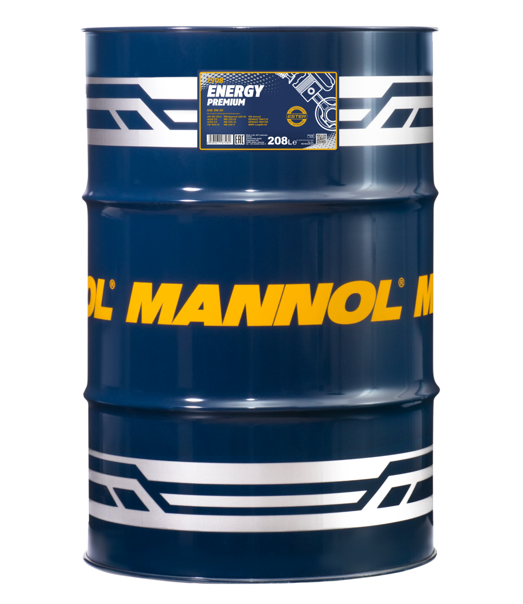 Mannol Energy Premium 5W30 Engine Oil – 208L Drum (7908-DR)