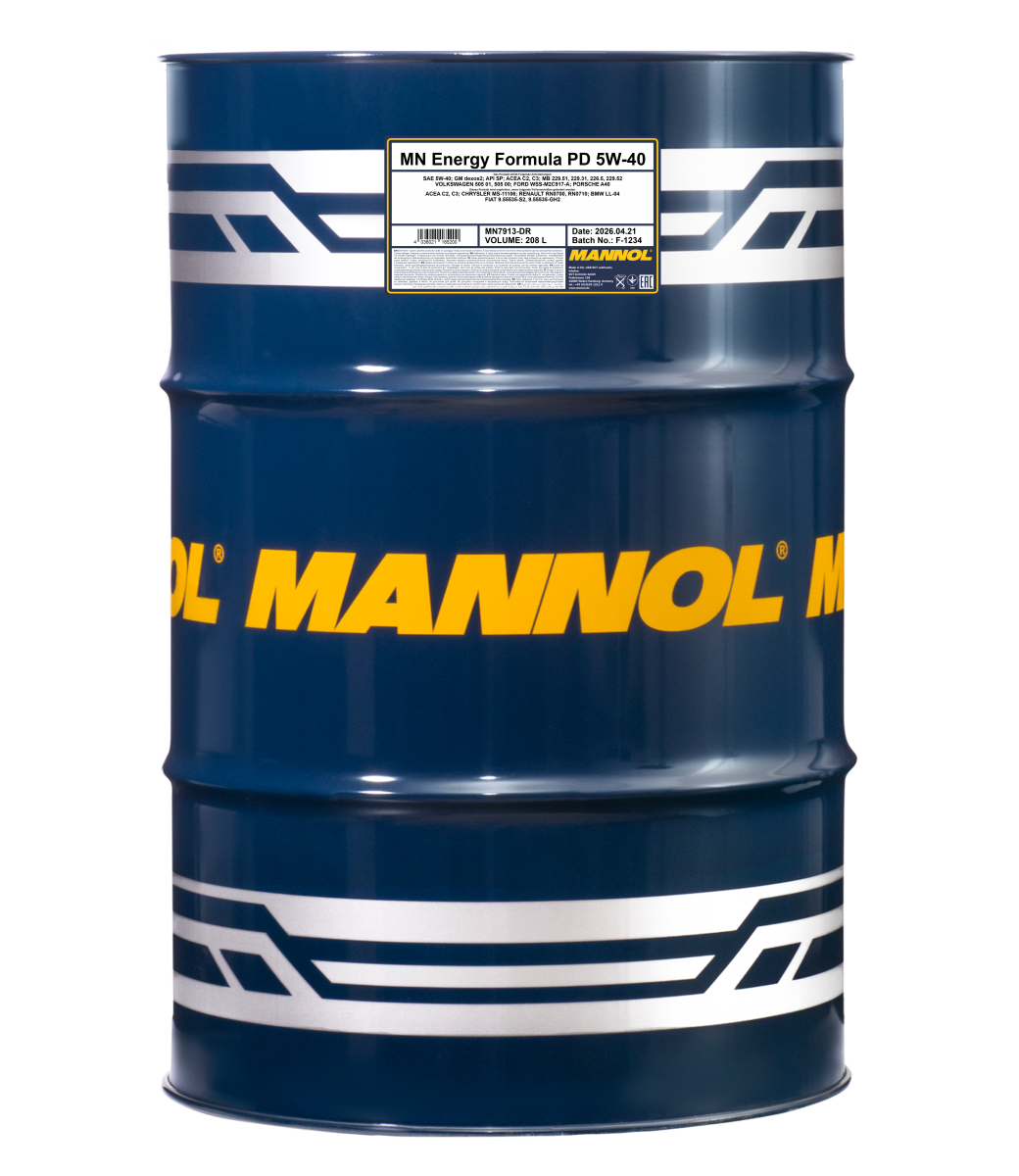 Mannol Energy Formula PD 5W40 Engine Oil - 208L Drum (7913-DR)