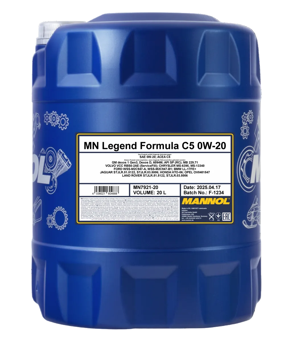 Mannol Legend Formula C5 0W20 Engine Oil - 20L (7921-20)