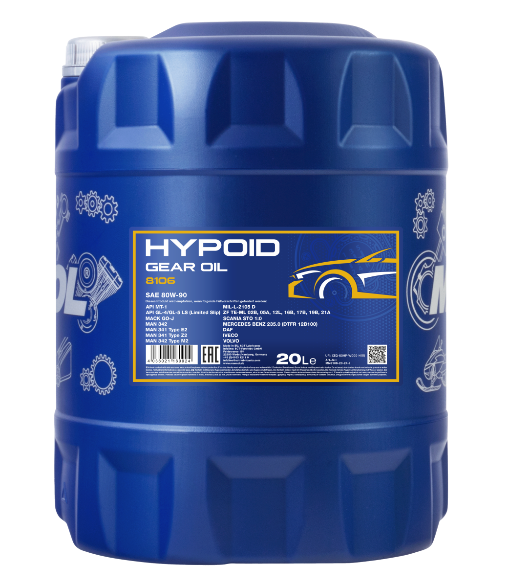 Mannol Hypoid 80W90 GL-4/GL-5 LS Gear Oil - 20L (8106-20)